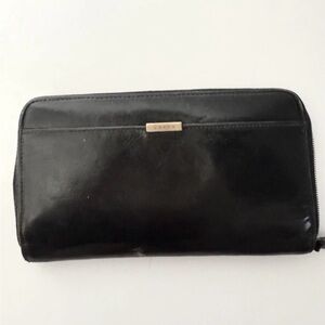 Coach Black Leather Zip Wallet